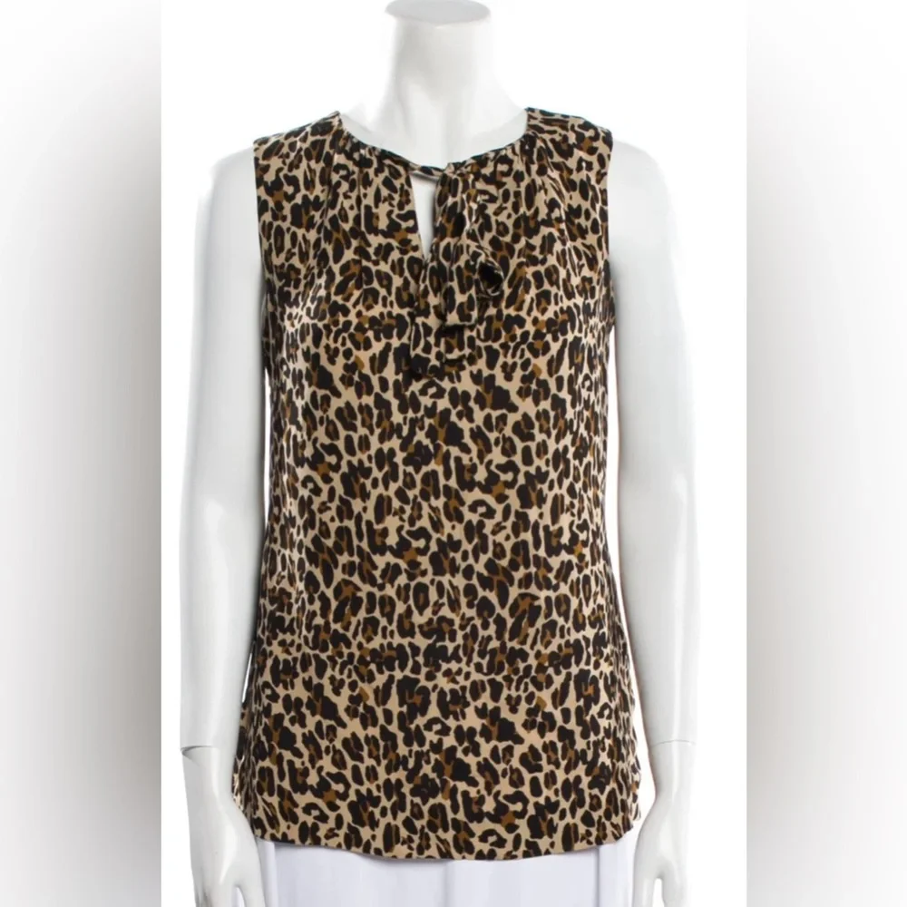 Tory Burch Animal Print Sleeveless Blouse